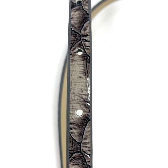 Ann Taylor Croc Embossed Patent Leather Belt Grey Size Medium NWT Style#324795 - Picture 6 of 7